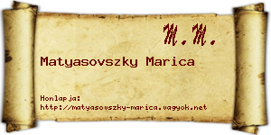 Matyasovszky Marica névjegykártya